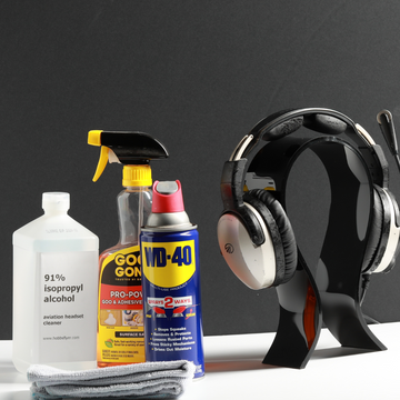 Removing sticky goo from Lightspeed aviation headset