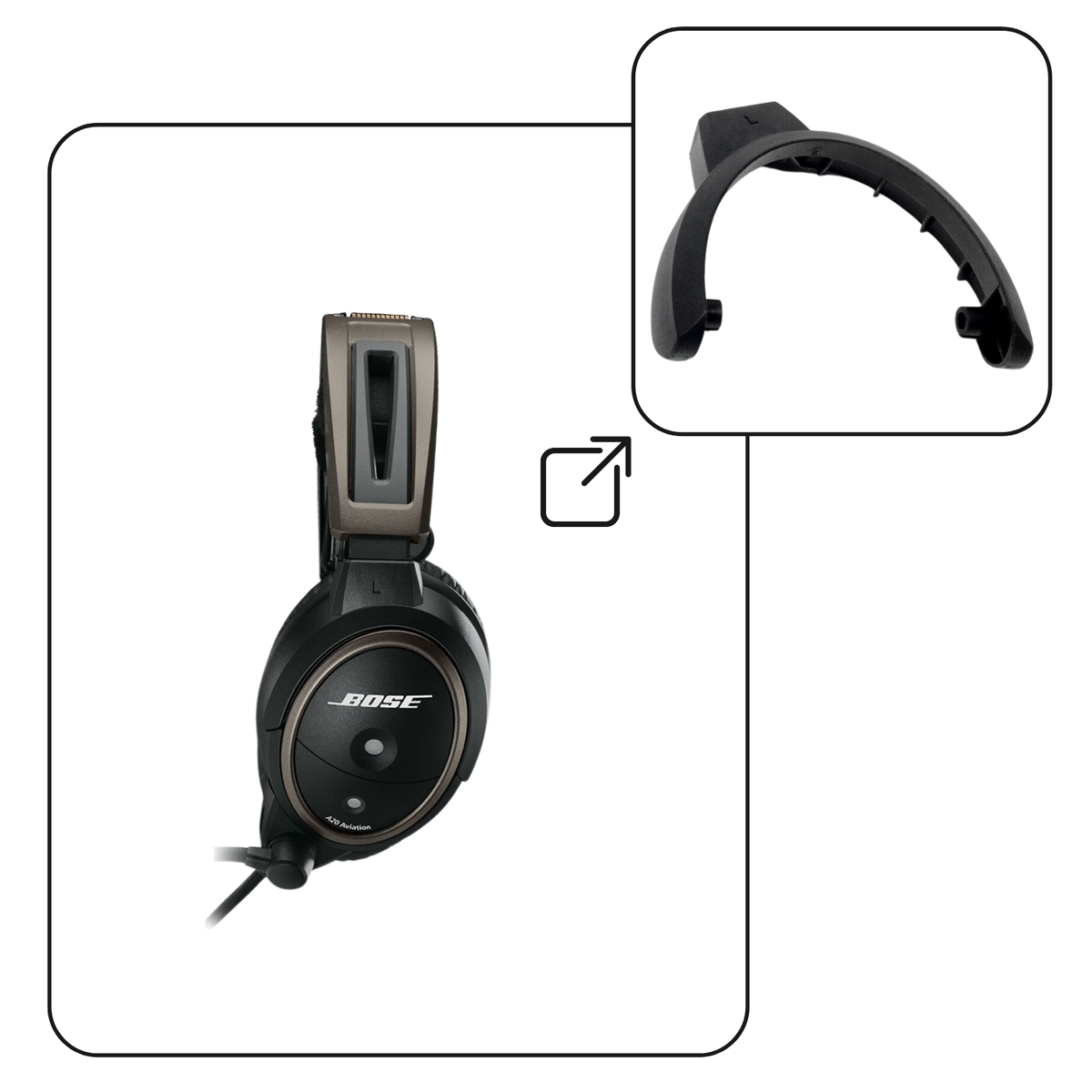 Earcup Holder Bracket Repair Kit Yoke for Bose A20 Aviation
