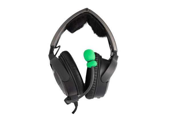 Shades Universal Aviation Headset Mic Muff - Bose A20 with green mic muff