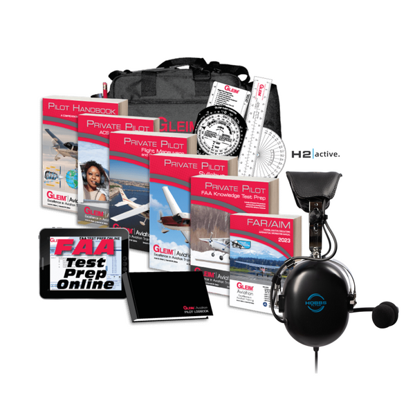 Gleim Private Pilot Kit with H2 Active ANR Aviation Headset (No Bluetooth)