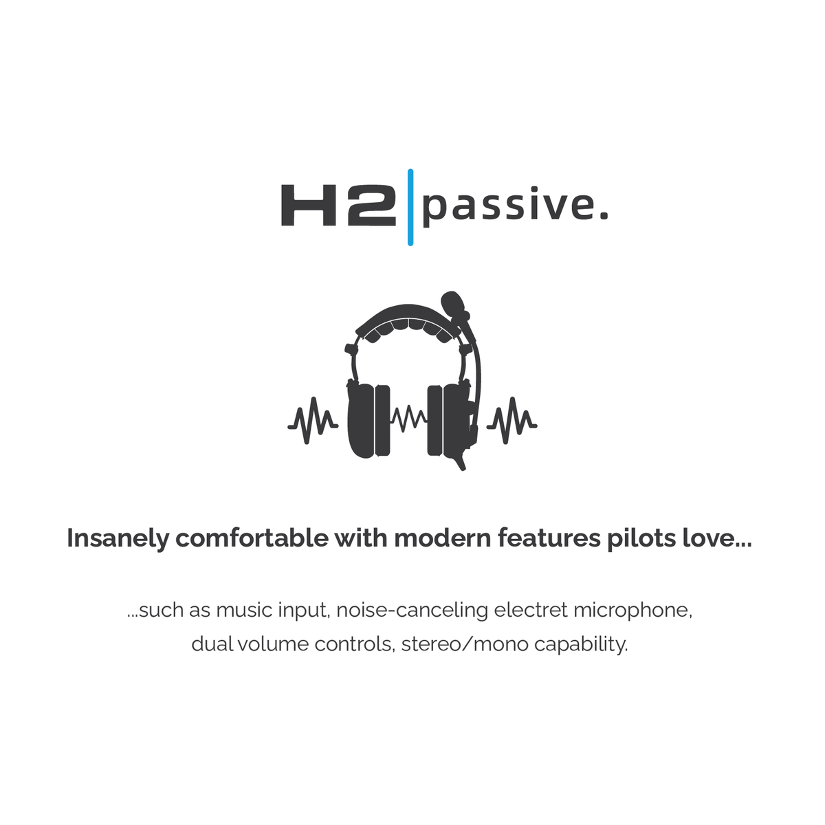Hobbs Flyer H2 Passive Aviation Headset With Music Input