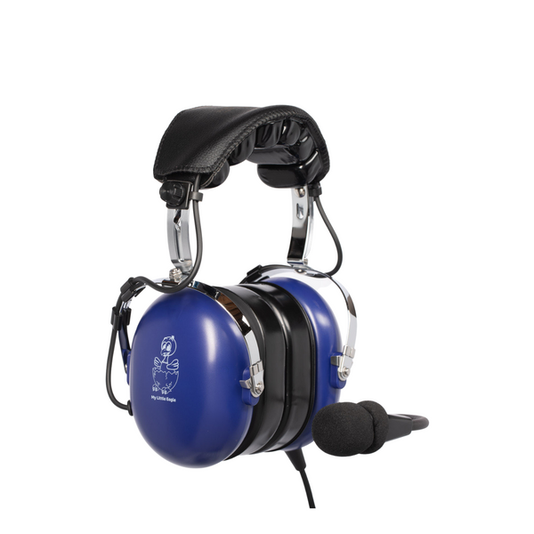 My Little Eagle Blue Aviation Headset Vertical