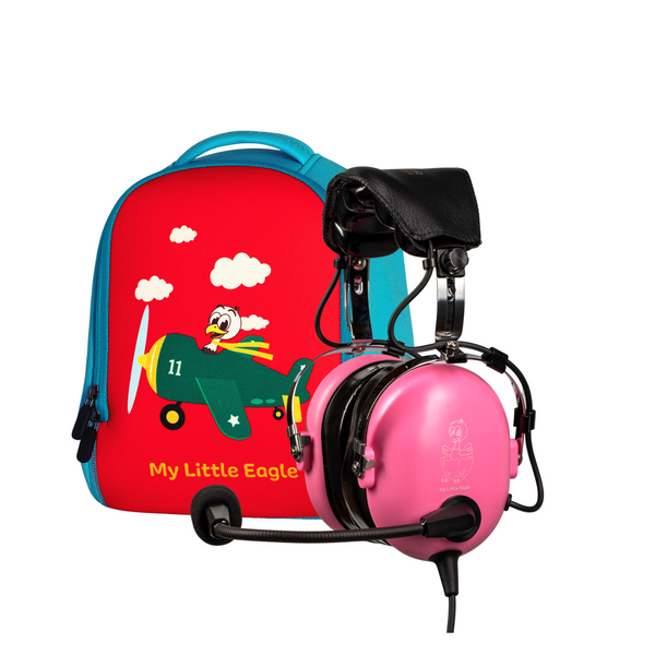 My Little Eagle Aviation Headset Pink with Bag