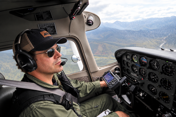 Pilot wearing Bose A10 in a Cessna 