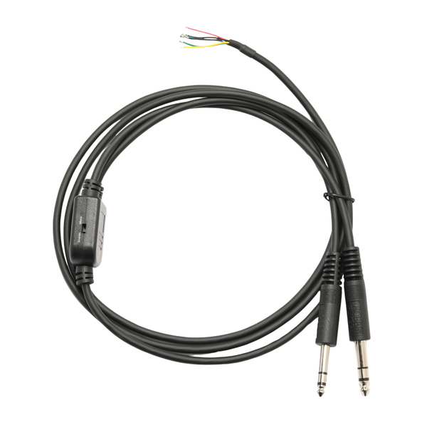 Switchable Stereo/Mono GA Twin Plug Replacement Headset Cable