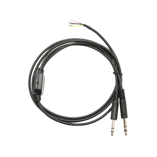 Switchable Stereo/Mono GA Twin Plug Replacement Headset Cable