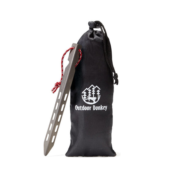 Outdoor Donkey StayPut Deep-V Titanium Tent Stakes With Storage Bag