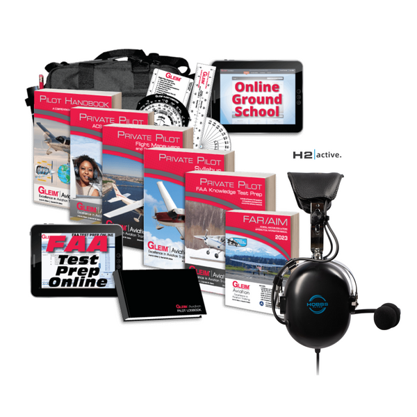 Gleim Deluxe Private Pilot Kit with H2 Active ANR Aviation Headset with Bluetooth