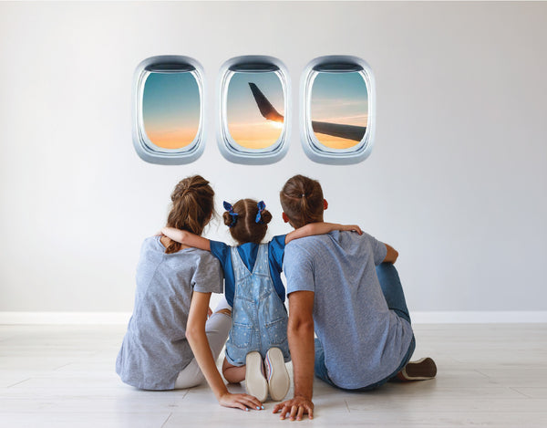 Hobbs Flyer Airplane Window Wall Decal Family